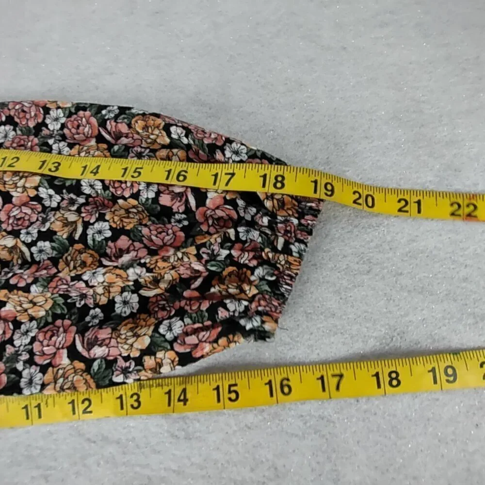 Daytrip Dusty Olive Mixed Media Free Spirit Floral Sleeve Side Tie Top Sz S (NWT - Picture 12 of 14